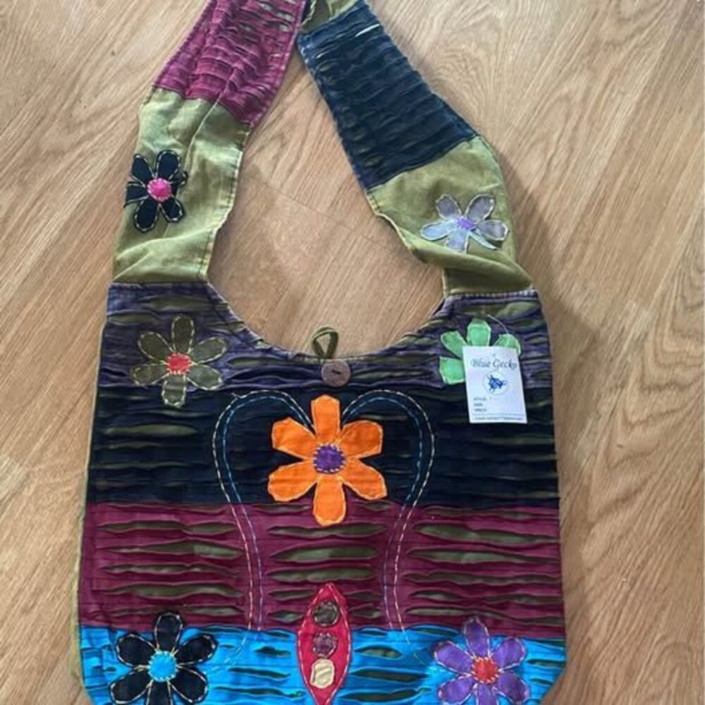 Floral patchwork hobo bag